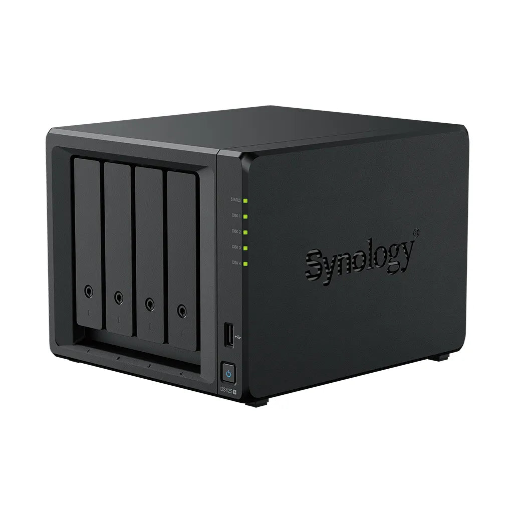 Synology DiskStation DS425+ 4 Bay - Intel Celeron J4125 4C CPU 2 GB soldered DDR4 non-ECC (1 memory slot upgradeable to 6GB)