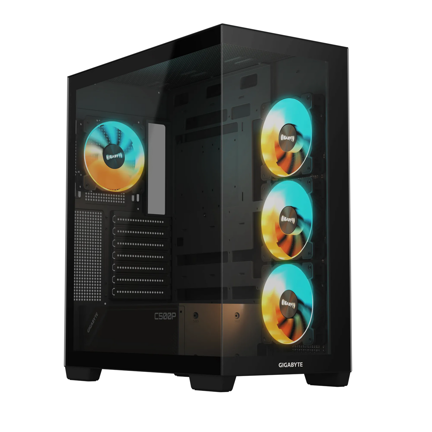 Gigabyte C500 Panoramic Stealth ATX Chassis; 1x 3.5'' | 2x 2.5'' Drive Bays; 360mm Radiator compatible; 4x 120mm ARGB fan incl;
