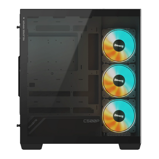 Gigabyte C500 Panoramic Stealth ATX Chassis; 1x 3.5'' | 2x 2.5'' Drive Bays; 360mm Radiator compatible; 4x 120mm ARGB fan incl;