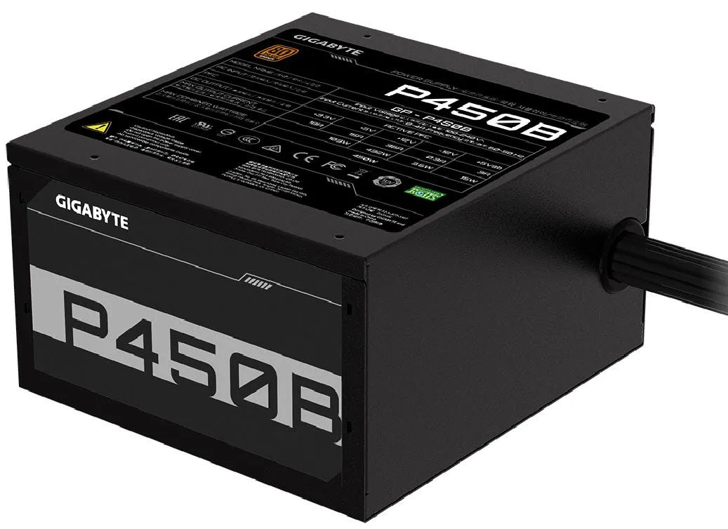 Gigabyte PSU P450B Bronze Certified 450W - 3 Year Warranty; 24/20-pin x 1; CPU 4+4-pin x 1; PCI-E 6+2-pin x 2; SATA x 6; Peri x3