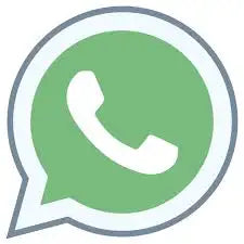 Green phone icon with white outline, popular brand whatsapp logo.