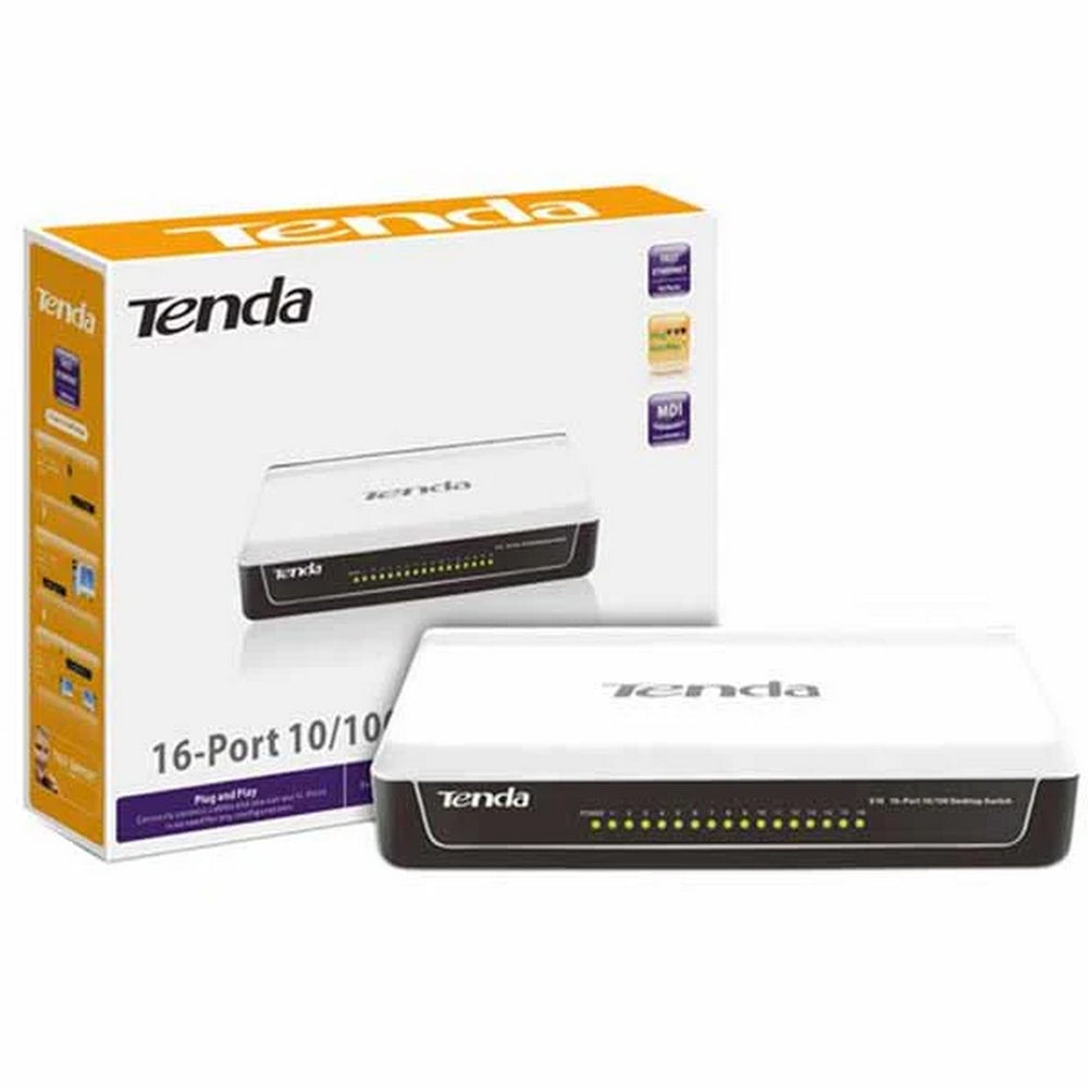 TENDA DESKTOP SWITCH 16-PORT FAST ETHERNET 10/100 - Guards On Duty Shop