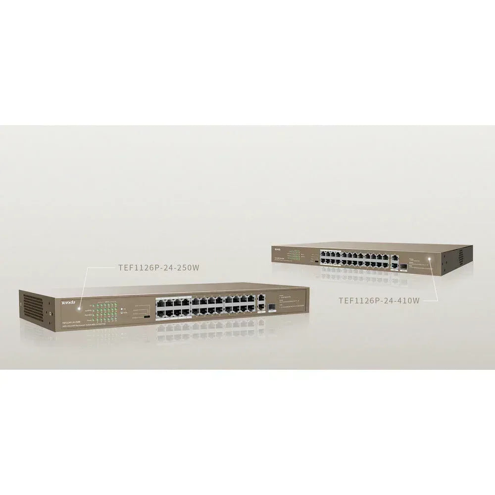 TENDA RACKMOUNT UNMANAGED SWITCH 10/100 24-PORT POE Guards On Duty Security