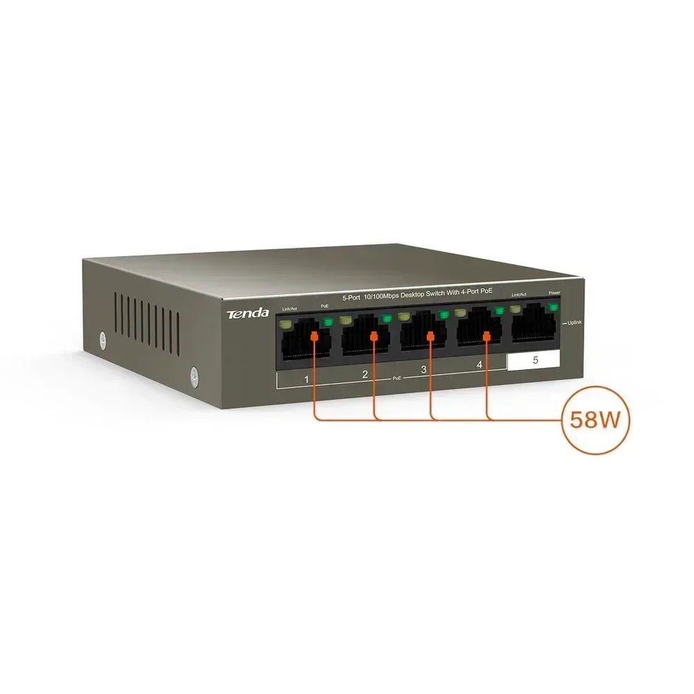 TENDA DESKTOP SWITCH 10/100 4-PORT POE Guards On Duty Security