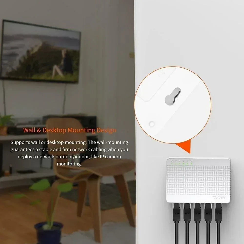 TENDA DESKTOP SWITCH 5-PORT FAST ETHERNET 10/100 Guards On Duty Security