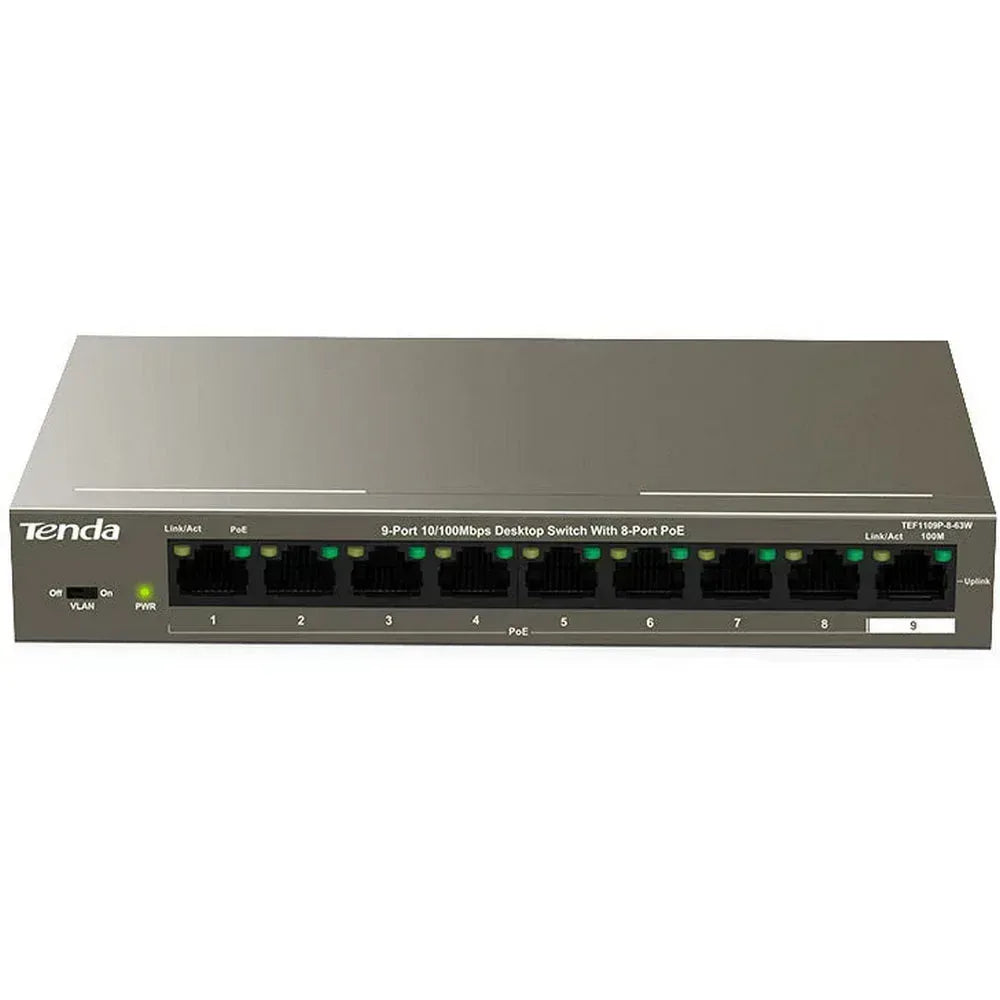 TENDA DESKTOP SWITCH 10/100 8-PORT POE Guards On Duty Security