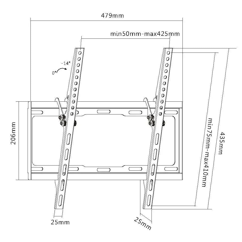 EQUIP BRACK, TV 32"-55" TILT WALL MT Guards On Duty Security
