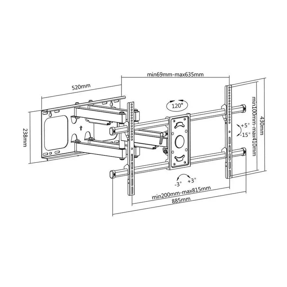 EQUIP BRACK, TV 32"-90" TILT/SWIVEL WALL Guards On Duty Security