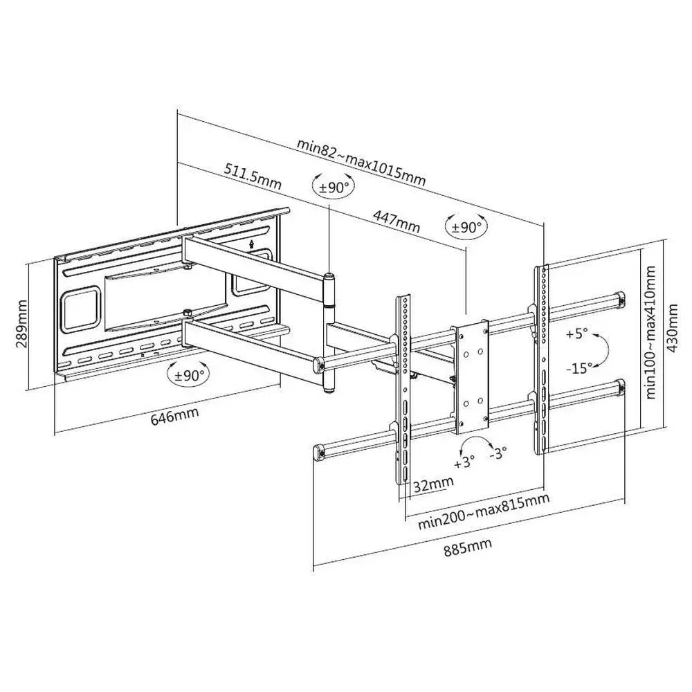 EQUIP BRACK, TV 43"-80" FULL MOTION WALL Guards On Duty Security