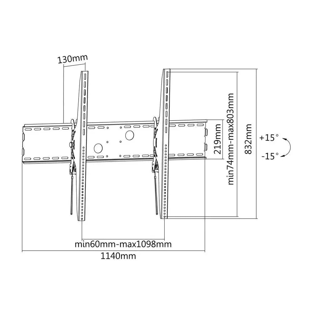 EQUIP BRACK, TV 60"-100" TILT CURVED MT Guards On Duty Security