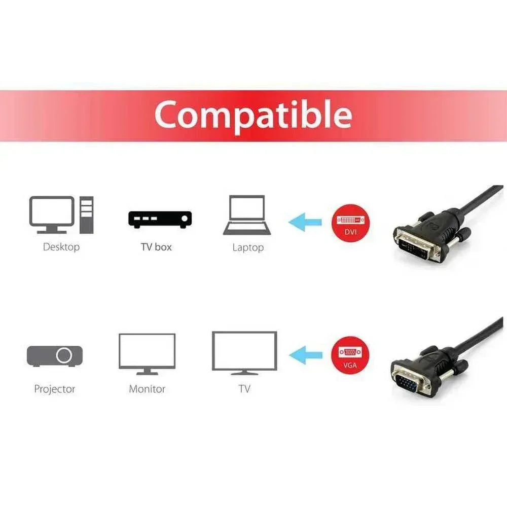 EQUIP CABLE, DVI-A - VGA 2M BLACK Guards On Duty Security