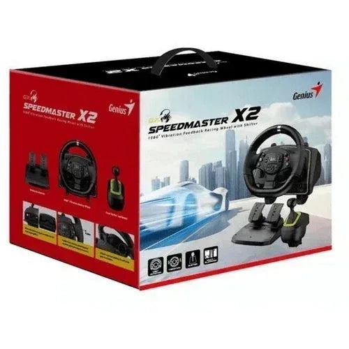 GENIUS SPEEDMASTE X2 1080° Vibration Feedback Racing Wheel with Shifter for PC, PlayStation, and Xbox platforms - Guards On Duty Shop & Security Guards