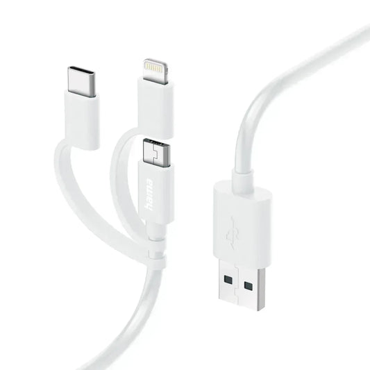 HAMA 3-IN-1 MULTI CHARGING CABLE USB-A, USB-C, LIGHTNING 1M - Guards On Duty Shop & Security Guards