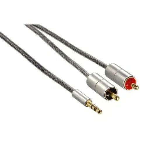 HAMA ALU LINE CABLE 3.5MM STEREO JACK PLUG TO 2X RCA PLUG 1M Guards On Duty Security