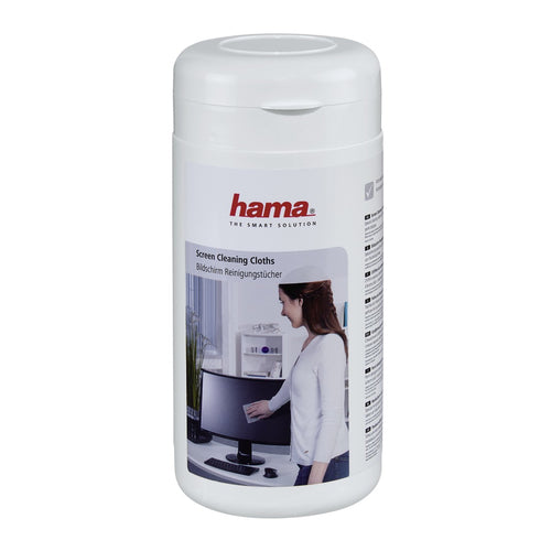 HAMA SCREEN CLEANING CLOTHS V2, 100 PCS, IN DISPENSER TUB-SUITABLE FOR OTHER SURFACES SUCH AS TABLETS, SMARTPHONES AND ULTRABOOKS - Guards On Duty Shop & Security Guards