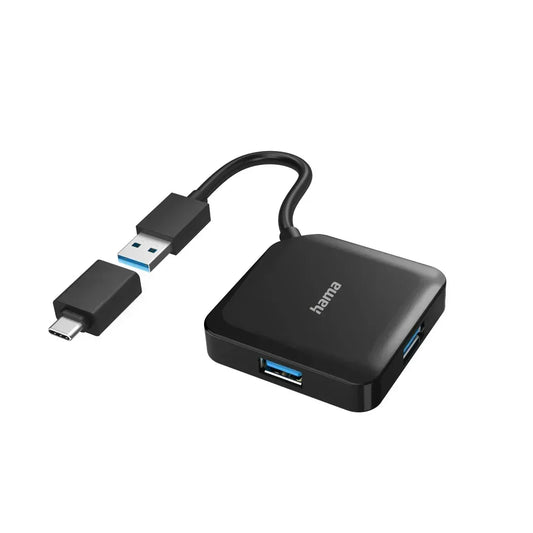HAMA USB HUB 4 PORT USB3.2 GEN1 INCL USB-C ADAPTER - Guards On Duty Shop & Security Guards