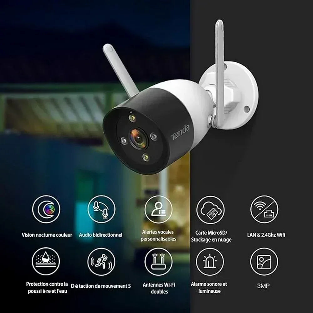 Tenda CT6-WCA 4MP 2mm Outdoor Wi-Fi Camera Guards On Duty Security