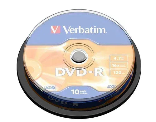 VERBATIM 4.7GB DVD-R (16X) MATT SILVER- SPINDLE (PACK OF 10) Guards On Duty Security