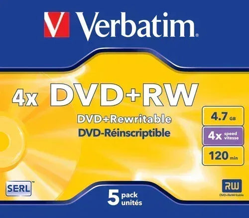 VERBATIM 4.7GB DVD+RW (4X) - (BOX OF 5) Guards On Duty Security