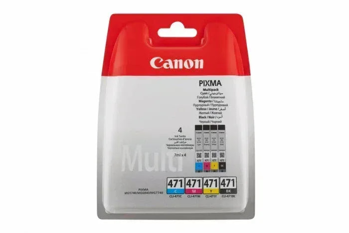 CANON-INK-CLI-471 BK/C/M/Y MULTIPACK BL-MG5740/ MG7740/ TS5040- YIELD 1795 - Guards On Duty Shop & Security Guards