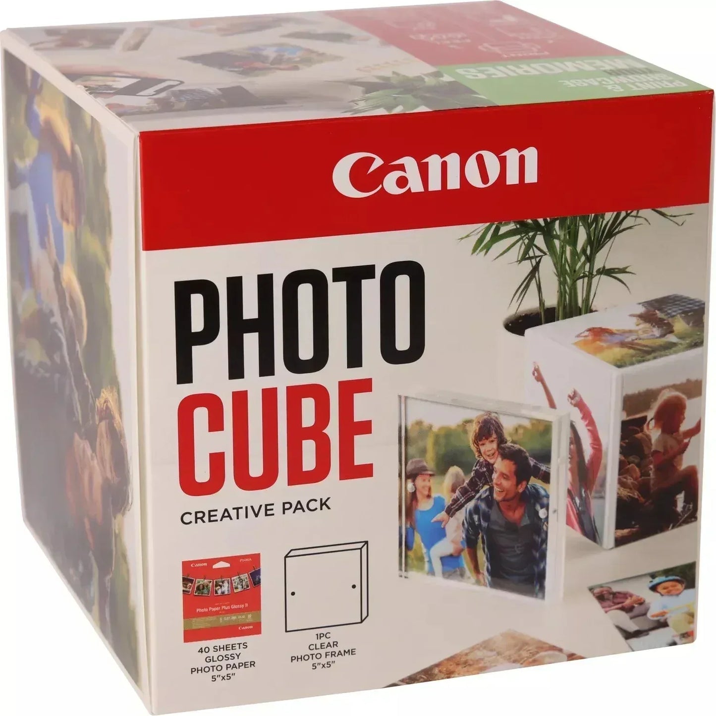 CANON PHOTO CUBE PAPER PP-201 5X5 PHOTO CUBE CP WH/GREENINCLUDES 1 X ACRYLIC PHOTO FRAME (5X5) + 1 X PP-201 (5X5) 40 SHEETS - Guards On Duty Shop & Security Guards