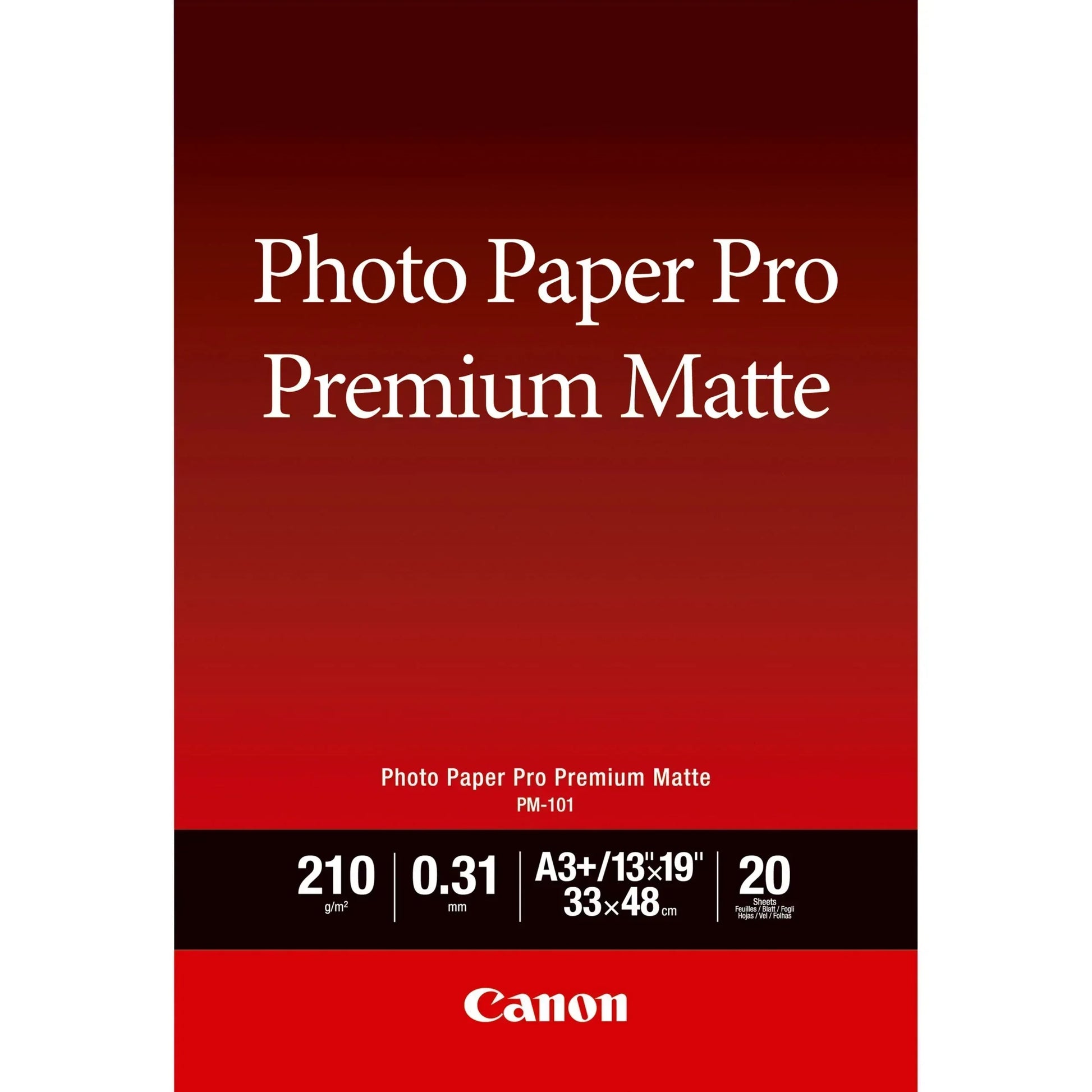 CANON PM-101- PRO PREMIUM MATT PM-101 A3+ - 20 SHEETSPRO PREMIUM MATTE A3+ - 20 SHEETS. 210 GSM, 0.31MM THICK - Guards On Duty Shop & Security Guards