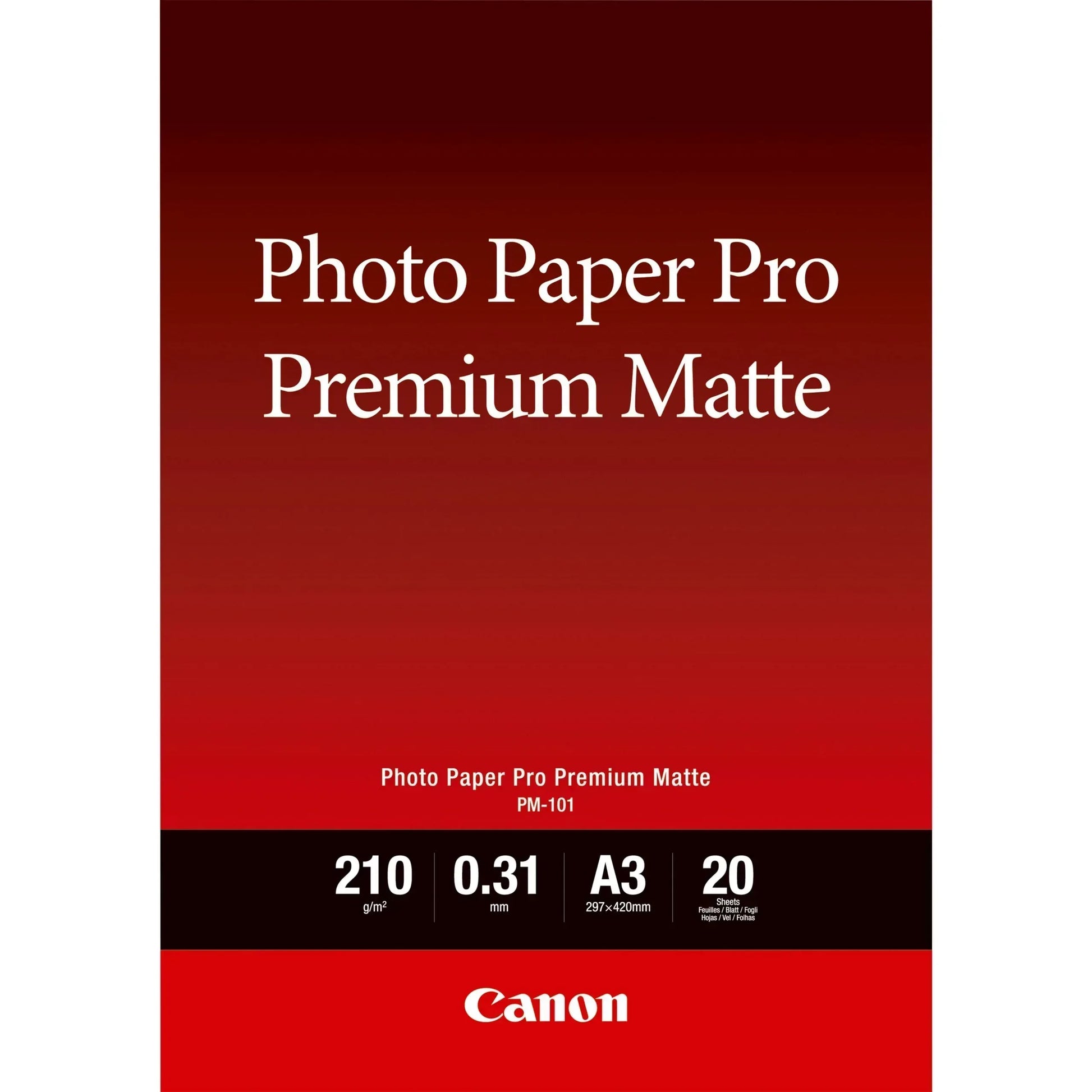 CANON PM-101- PRO PREMIUM MATT PM-101 A3 - 20 SHEETSPRO PREMIUM MATTE A3 - 20 SHEETS. 210 GSM, 0.31MM THICK - Guards On Duty Shop & Security Guards