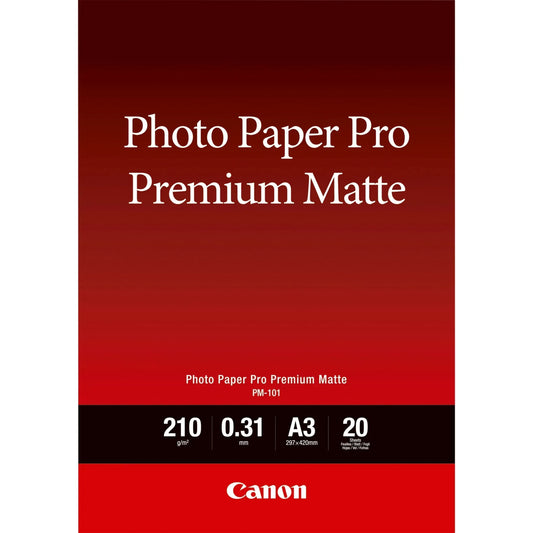 CANON PM-101- PRO PREMIUM MATT PM-101 A3 - 20 SHEETSPRO PREMIUM MATTE A3 - 20 SHEETS. 210 GSM, 0.31MM THICK - Guards On Duty Shop & Security Guards