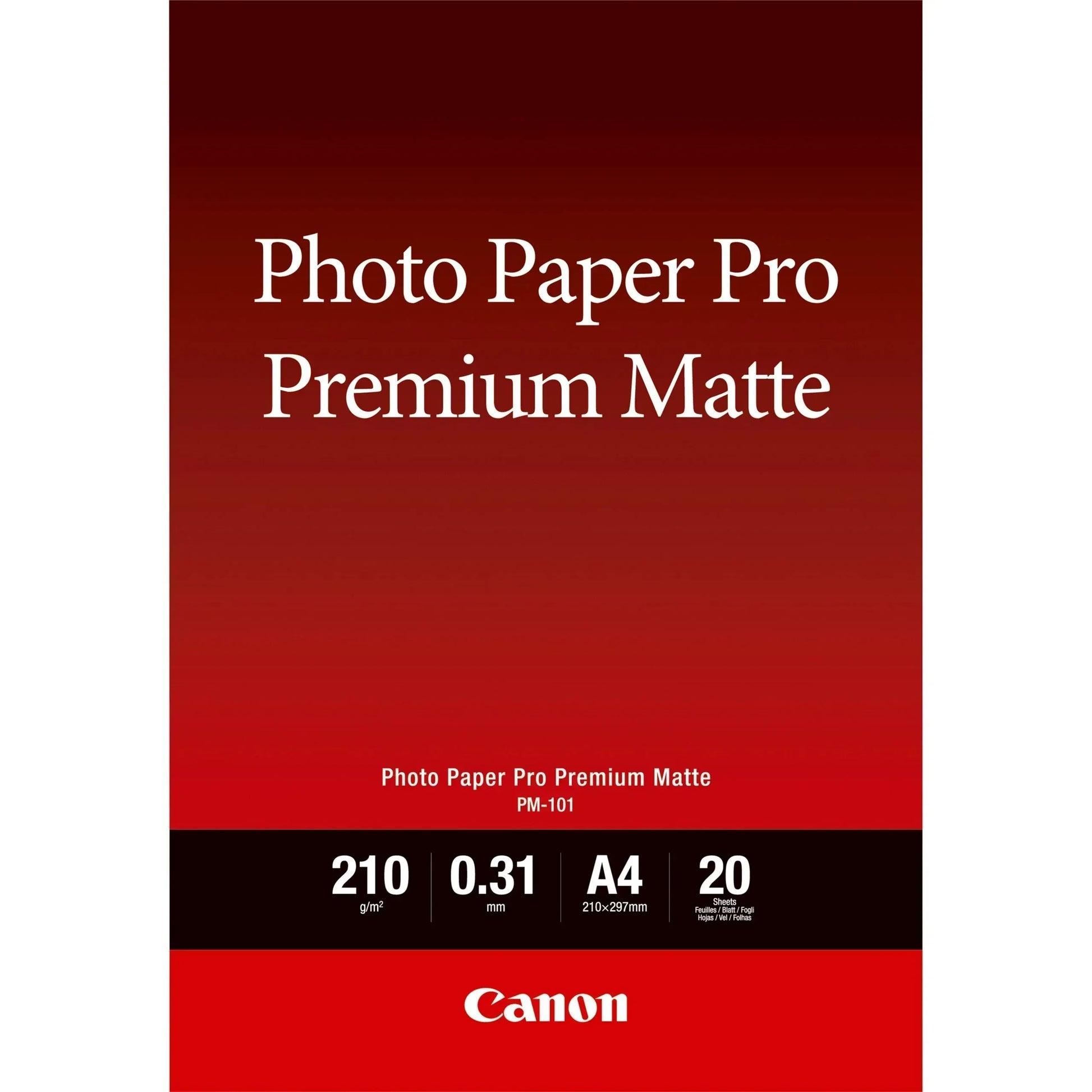 CANON PM-101- PRO PREMIUM MATT PM-101 A4 - 20 SHEETSPRO PREMIUM MATTE A4 - 20 SHEETS. 210 GSM, 0.31MM THICK - Guards On Duty Shop & Security Guards