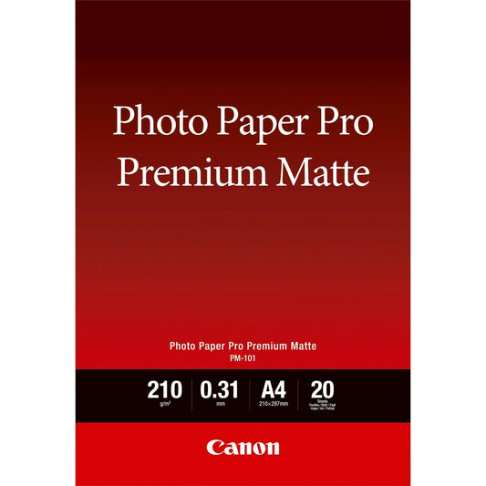 CANON PM-101- PRO PREMIUM MATT PM-101 A4 - 20 SHEETSPRO PREMIUM MATTE A4 - 20 SHEETS. 210 GSM, 0.31MM THICK - Guards On Duty Shop & Security Guards