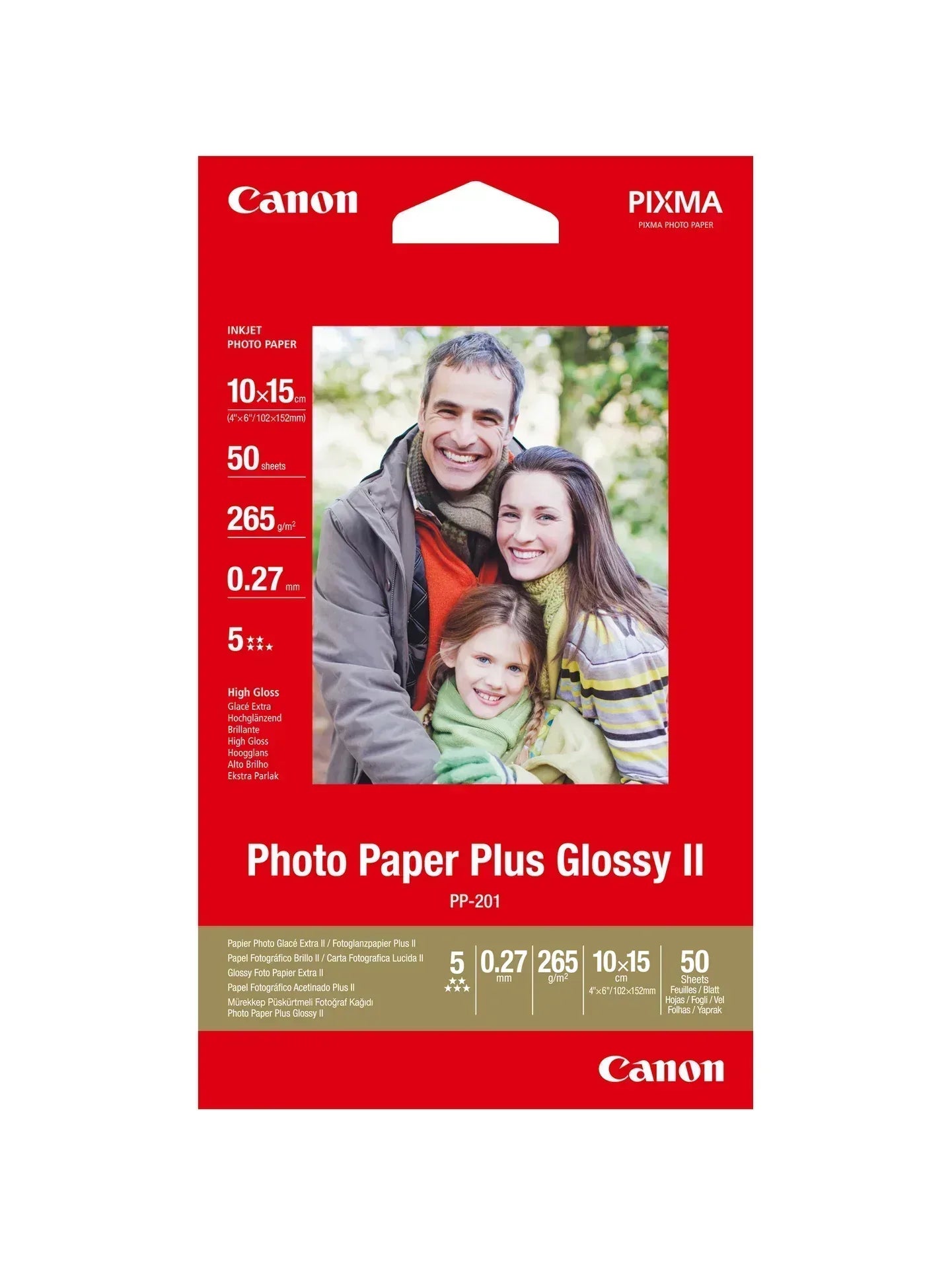 CANON PP-201-CANON PLUS GLOSSY II -PP-201 4 X 6 - 50 SHEETS - Guards On Duty Shop & Security Guards