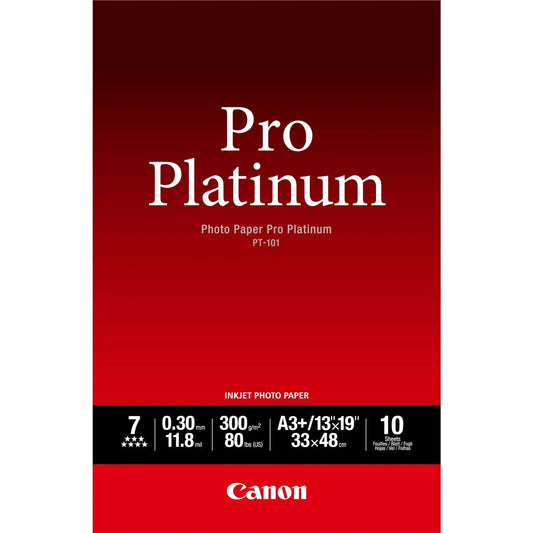 CANON PT-101 - PRO PLATINUM PT-101 A3+ - 10 SHEETSPRO PLATINUM A3+ - 10 SHEETS. 300 GSM, 0.30MM THICK - Guards On Duty Shop & Security Guards