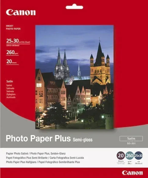 CANON SG-201- PLUS SEMI GLOSS, SG-201 10 X 12 - 20 SHEETSSEMI GLOSS 10 X 12"' - 20 SHEETS. 260 GSM, 0.26MM THICK - Guards On Duty Shop & Security Guards
