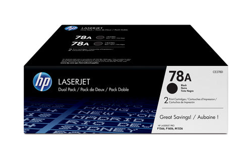 HP 78A BLACK TONER CARTRIDGE DUAL PACK - Guards On Duty Shop & Security Guards