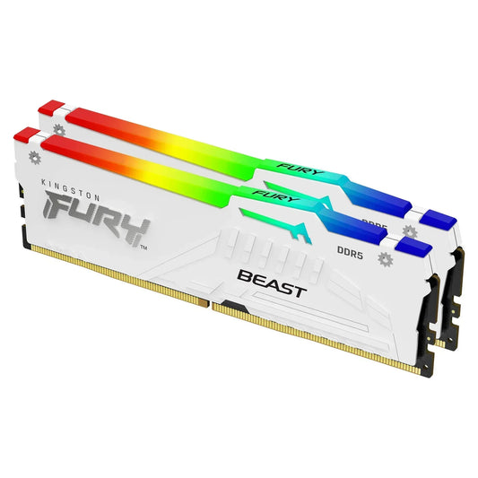 KINGSTON 32GB 5600MT/S DDR5 CL36 DIMM (KIT OF 2) FURY BEAST WHITE RGB EXPO - Guards On Duty Shop & Security Guards