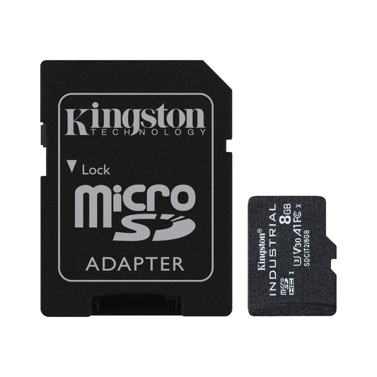 KINGSTON 8GB MICROSDHC INDUSTRIAL C10 A1 PSLC CARD + SD ADAPTER - Guards On Duty Shop & Security Guards