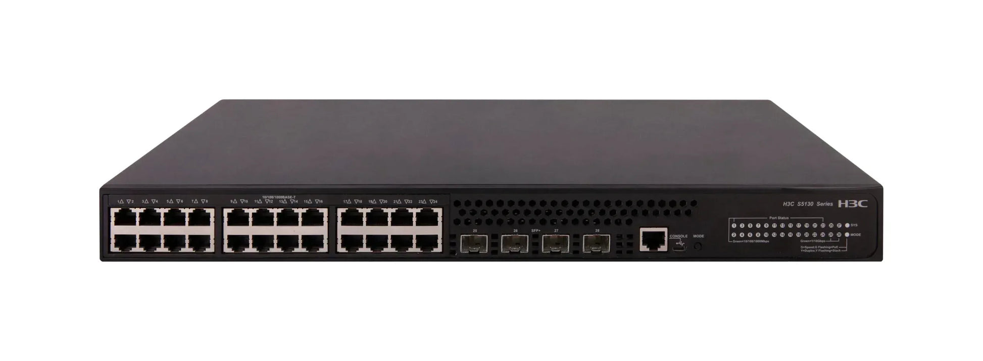 H3C S5130S-28S-PWR-EI L2 ETHERNET SWITCH WITH 24*10/100/1000BASE-T POE+ PORTS(AC 185W) AND 4*1G/10G BASE-X SFP PLUS PORTS,(AC) - Guards On Duty Shop & Security Guards