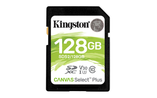 KINGSTON 128GB SDXC CANVAS SELECT PLUS 100R C10 UHS-I U3 V30 - Guards On Duty Shop & Security Guards