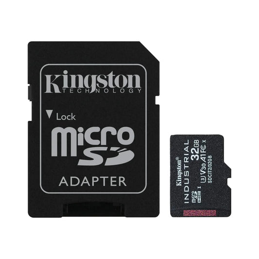 KINGSTON 32GB MICROSDHC INDUSTRIAL C10 A1 PSLC CARD + SD ADAPTER - Guards On Duty Shop & Security Guards
