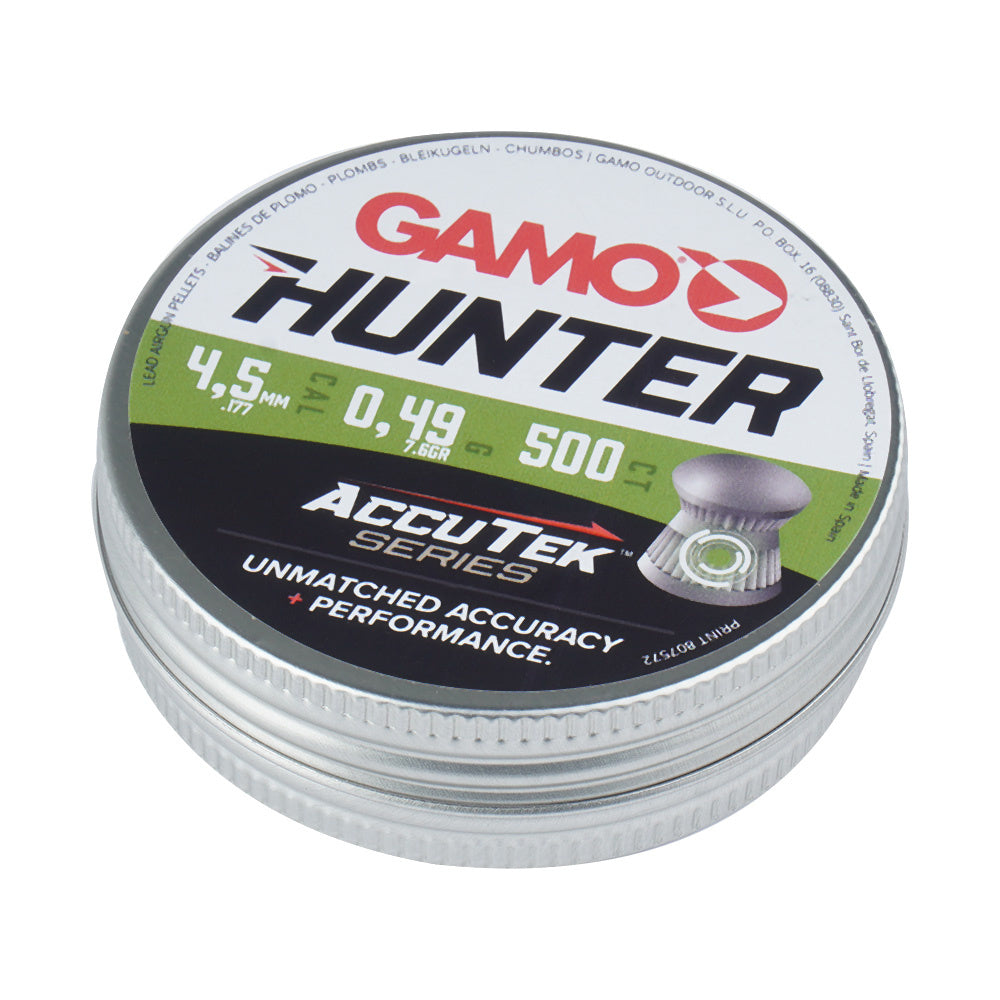 Diabolo Pellet AccuTek Hunter Caliber 4.5 mm 500 Bulk Buy X 10 Tins - Guards On Duty Shop