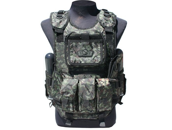 GXG PAINTBALL DELUXE TACTICAL VEST DIGI GREEN