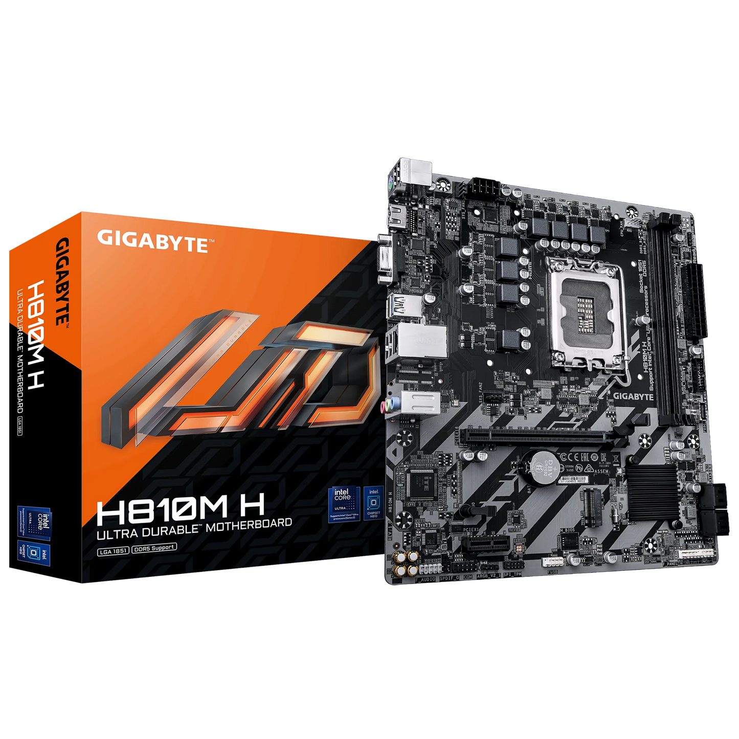 GIGABYTE Intel® H810 Chipset for LGA 1851; 2x DDR5; 1x M2; HDMI 1x VGA; mATX