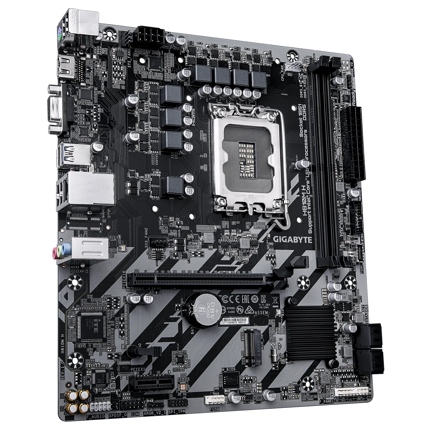 GIGABYTE Intel® H810 Chipset for LGA 1851; 2x DDR5; 1x M2; HDMI 1x VGA; mATX