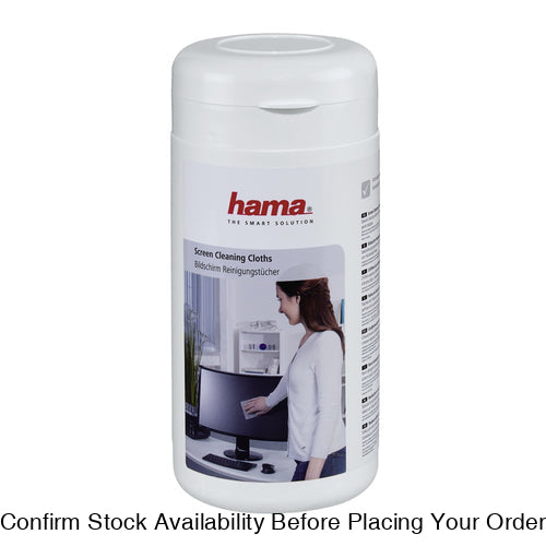 HAMA SCREEN CLEANING CLOTHS V2, 100 PCS, IN DISPENSER TUB-SUITABLE FOR OTHER SURFACES SUCH AS TABLETS, SMARTPHONES AND ULTRABOOKS - Guards On Duty Shop