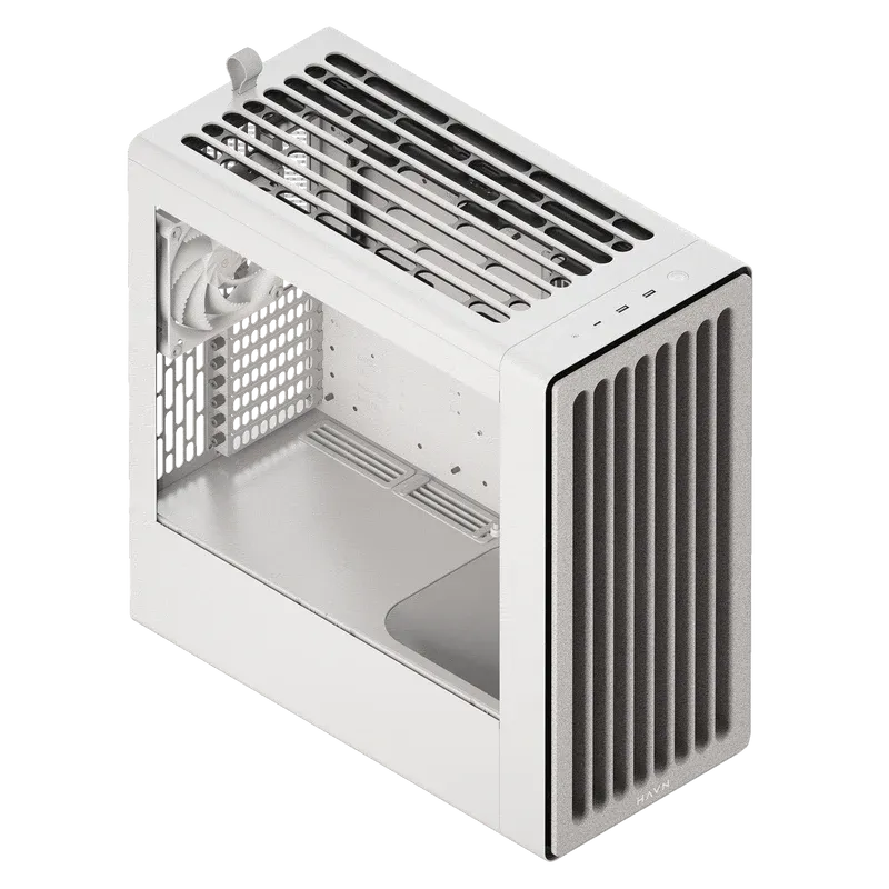 Aerocool HAVN BF 360 Flow White EATX case - Adjustable GPU Bracket - Supports up to 7 fans (2x180; 1x140mm incl) - 2x 3.5'' or 4