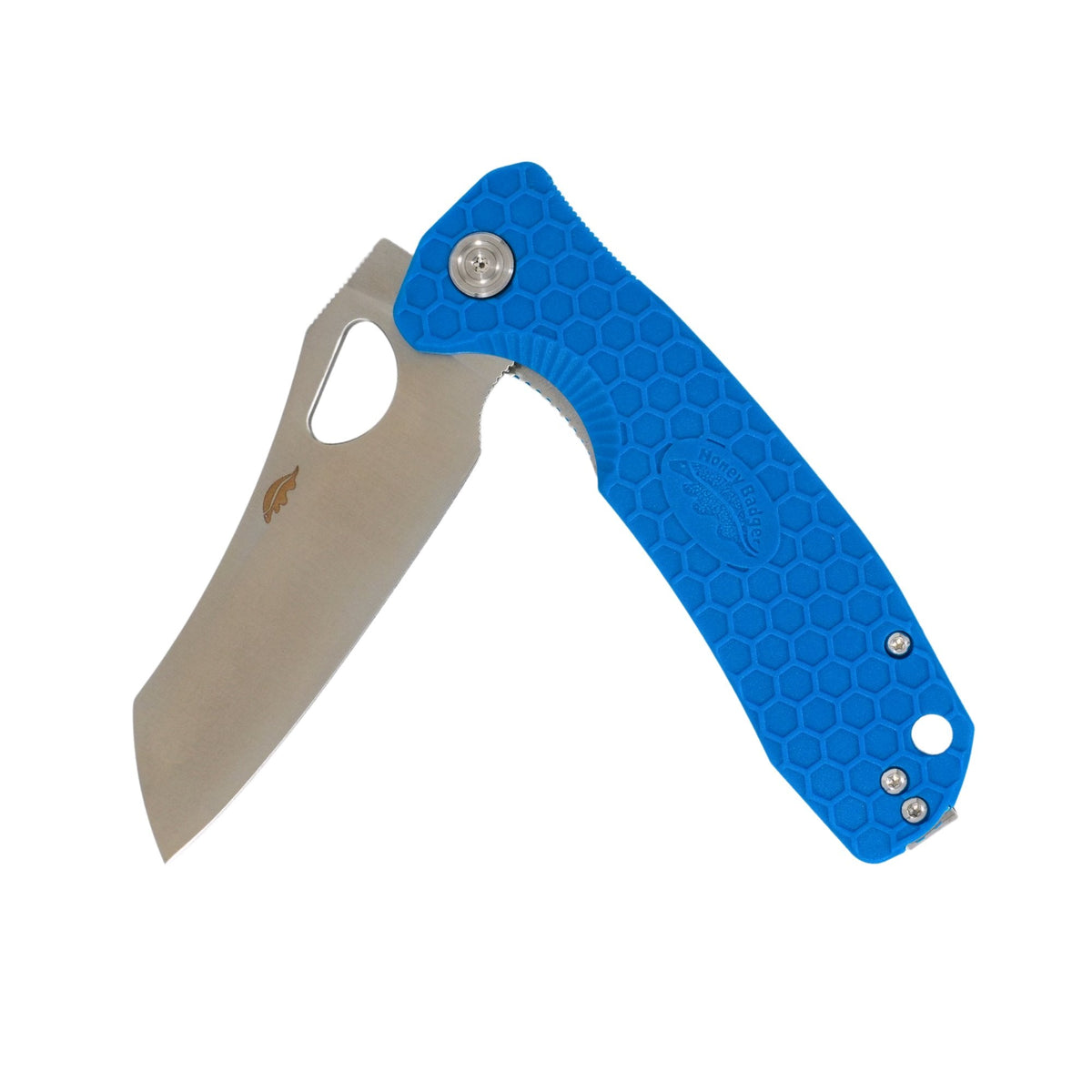 Honey Badger Large Wharncleaver Knife - D2 Steel - Blue with Black Clip