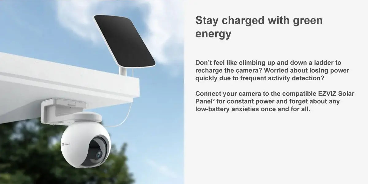 EZVIZ HB8 Battery PT WiFi Camera 2K + (4MP) with Solar Panel