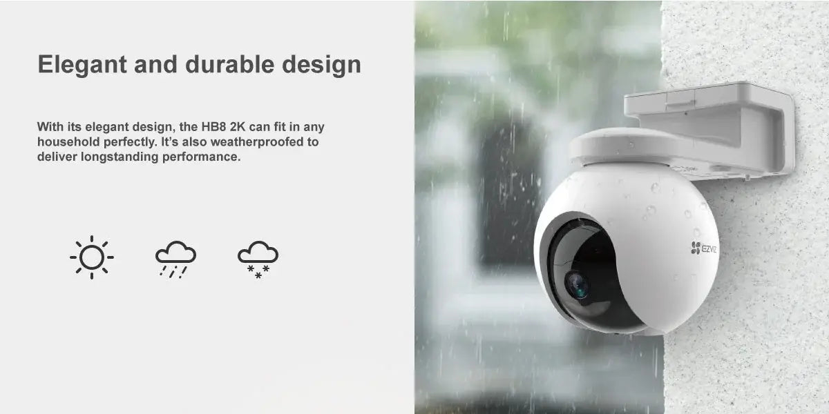 EZVIZ HB8 Battery PT WiFi Camera 2K + (4MP) with Solar Panel