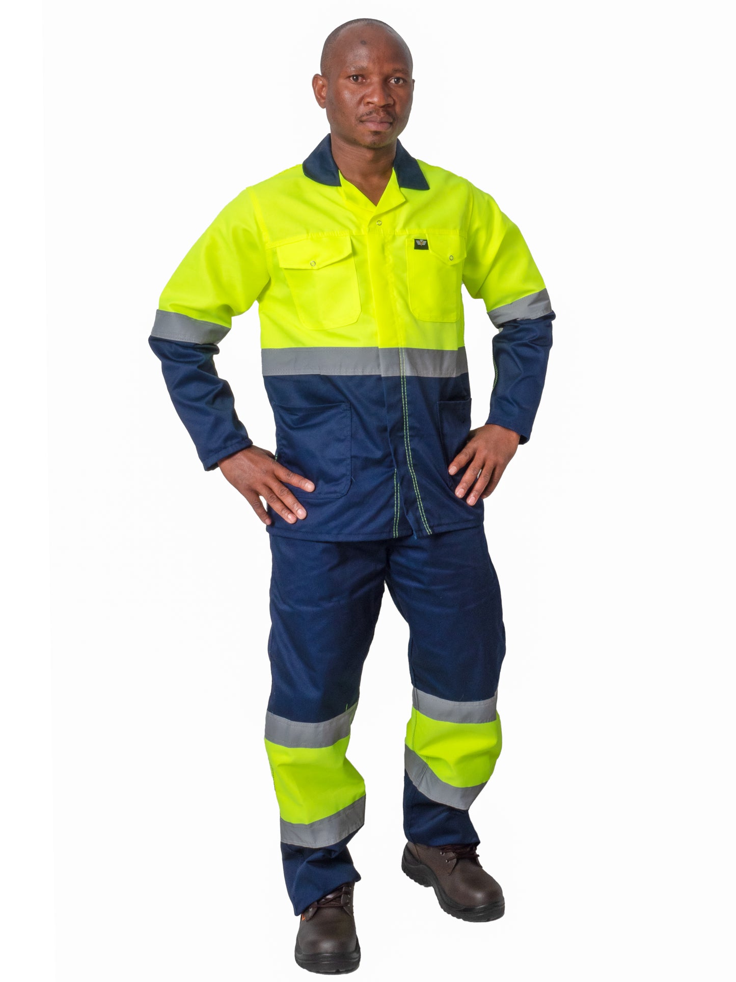 Hi Viz Work Trousers Two Tone 65/35 with Tape