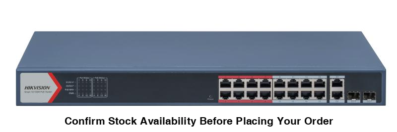 Hikvision 16 Port Fast Ethernet Smart POE Switch